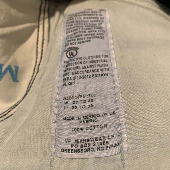 Wrangler Mens Flame Resistant Blue Jeans Relaxed Fit Sz 38x36 FR13MWZ HRC2/2112 - Picture 13 of 14